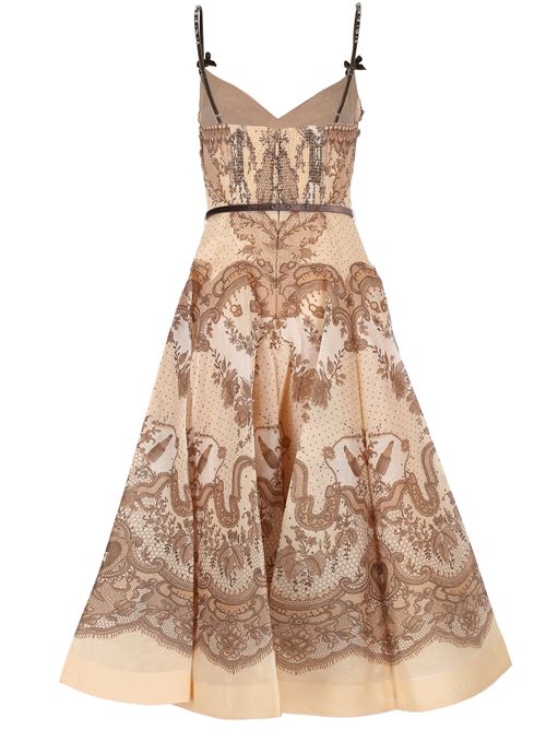 Abito midi Crush ZIMMERMANN | 2177DR251PEACH LACE PRINT